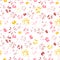 Creative loose floral seamless pattern background made with inky brush strokes. Abstract flowers and leaves.