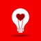 Creative love idea in bulb