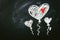 Creative Love or Valentine`s Day Concept with Balloons in Heart