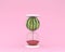 Creative made of watermelon hourglass on pink color background.