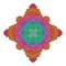 Creative Mandala in bright colors. Ornamental print design