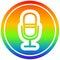A creative microphone recording circular in rainbow spectrum