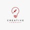 Creative minimalist light bulb and rocket logo icon vector template