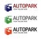 Creative modern autopark logo. Parking sign. Car sale company icon. Can use like emblem in auto logistic