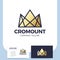 Creative and modern luxury or royal crown mountain logo design.