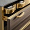 Creative modern minimalist golden furniture handle closeup