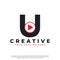 Creative Modern Play Letter U Icon. Music and Video Logo Element. Usable for Business and Technology Logos