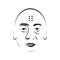 creative Monk face, line art vector