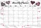 Creative monthly planner with heart animal texture and pink glitter sparkles.
