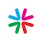 Creative multi color circle arrow corner center logo design