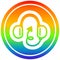 A creative music headphones with devil tail circular in rainbow spectrum