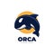 Creative Orca Whale Cartoon Mascot Logo