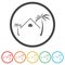 Creative palm house logo ring icon, color set