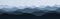 creative panoramic picture of hills ridges in clouds digitally made texture background illustration