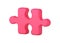 Creative part puzzle 3d icon. Red logical element for solving problem