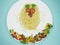 Creative pasta food bird shape