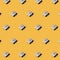 Creative pattern made 100 dollar bills on yellow background. Minimal financial business concept