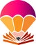 Creative pen parachute logo