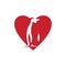 Creative Penguin heart shape concept Logo