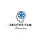 Creative people brain with movie film rell good for cinema company