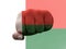 Creative photo of a hand with the national flag of Madagascar