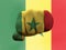 Creative photo of a hand with the national flag of Senegal