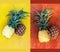 Creative pineapple layout from above