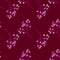 Creative pink gypsophila flower seamless doodle pattern. Maroon background. Bloom vintage flora print