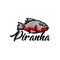 Creative Piranha logo design Vector Art Logo