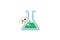 Creative Pixel Beaker Lab Logo Design Vector Symbol Illustration