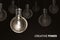 Creative Power , Creativity innovation illuminated light bulb row dim ones concept solution