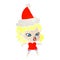 A creative pretty retro cartoon of a elf girl wearing santa hat