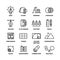 Creative process and design sketch tools outline vector icons