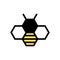 Creative Queen Bee Lines icon. Bee hexagon logo. Vector illustration