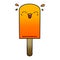 A creative quirky gradient shaded cartoon orange ice lolly