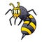 A creative quirky gradient shaded cartoon wasp