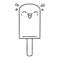 A creative quirky line drawing cartoon orange ice lolly