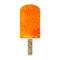 A creative quirky retro illustration style cartoon orange ice lolly