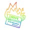 A creative rainbow gradient line drawing burning credit card cartoon