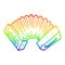 A creative rainbow gradient line drawing cartoon accordion