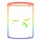 A creative rainbow gradient line drawing cartoon barrel of oil