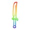 A creative rainbow gradient line drawing cartoon bronze dagger