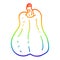 A creative rainbow gradient line drawing cartoon butternut squash