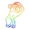 A creative rainbow gradient line drawing cartoon chimp scratching head