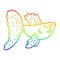 A creative rainbow gradient line drawing cartoon chinese fighting fish