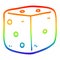 A creative rainbow gradient line drawing cartoon classic dice
