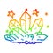 A creative rainbow gradient line drawing cartoon crystal sparkling