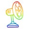 A creative rainbow gradient line drawing cartoon desktop fan