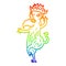 A creative rainbow gradient line drawing cartoon devil