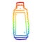 A creative rainbow gradient line drawing cartoon drinks bottle